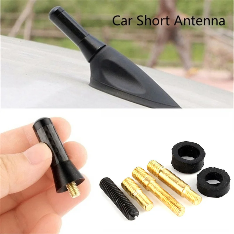 Đa Năng Đen Mái Ô Tô Ăng Ten Sợi Carbon Ngắn Và Dài Tự Động Mái Đài Phát Thanh Trên Không Phụ Kiện Tăng Cường Tín Hiệu 3.5Cm 12cm