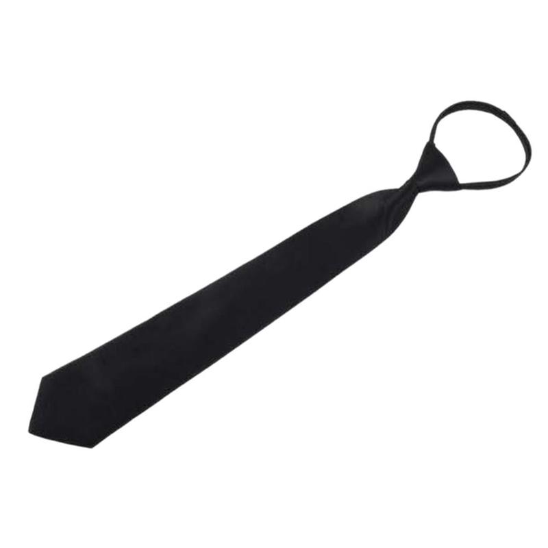 Corbatas de seguridad con Clip negro para hombres y mujeres, corbatas de seguridad para corbatas funerarias, corbatas negras mate, accesorios de ropa