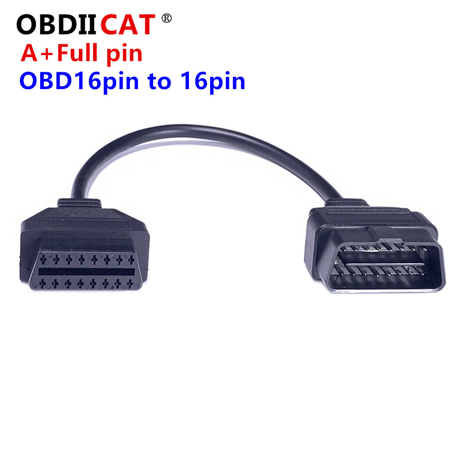 Cabo de extensão obd2 de 16 pinos, 16 pinos obdii obd 2 eobd, conector fêmea para macho de 16 pinos para ferramenta de diagnóstico de carro