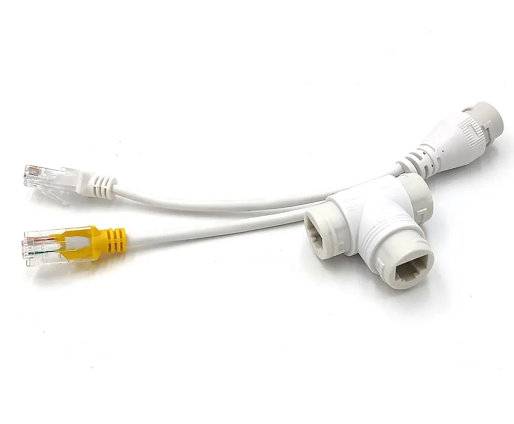POE Splitter 2-In-1เครือข่ายสายเชื่อมต่อ3-Way RJ45สำหรับกล้อง HD IP กล้องวงจรปิดอุปกรณ์เสริม