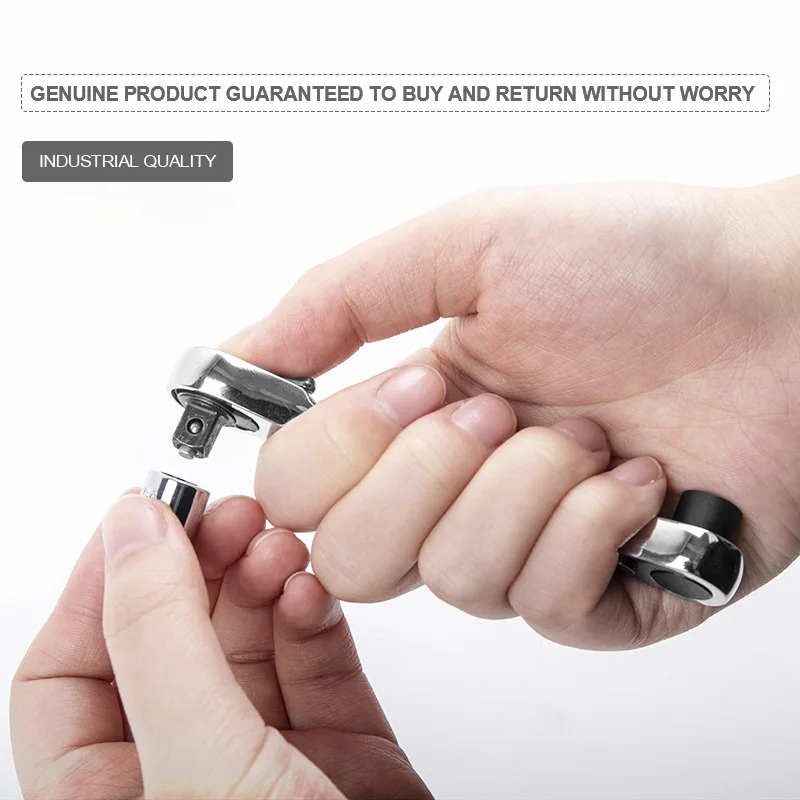 Hi-Spec 2-in-1 Mini Ratchet Wrench Movable Head Handle Double-Ended Socket Wrench Small Fly Torque Spanner Hand Repair Tools