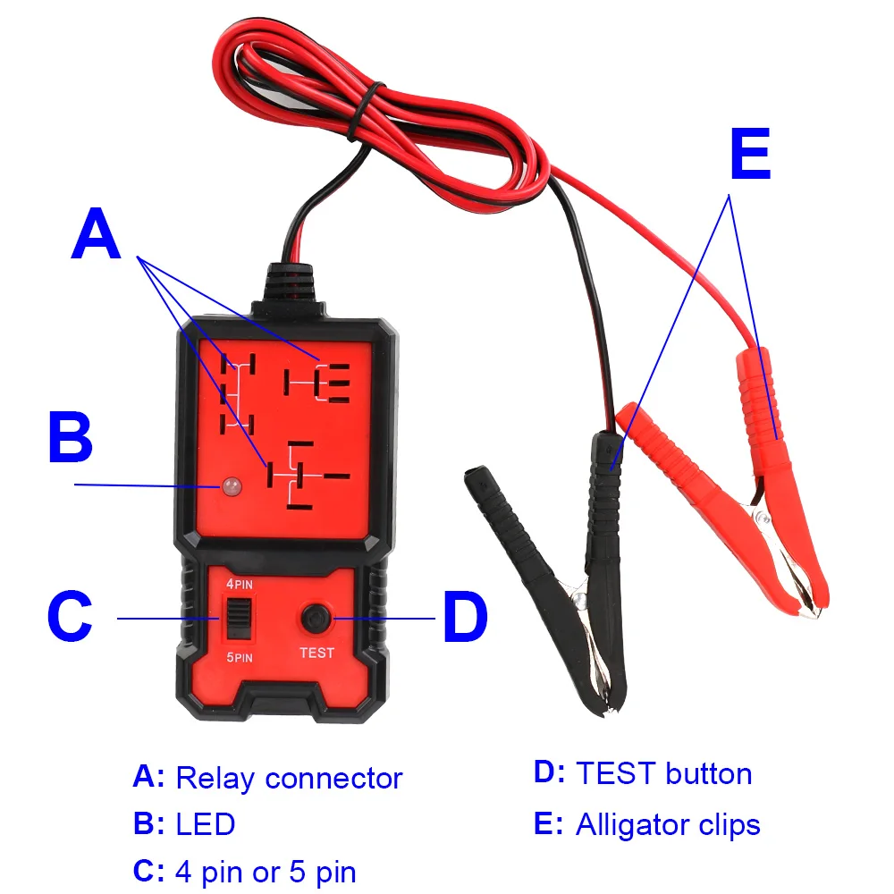 ไฟแสดงสถานะ LED รถแบตเตอรี่ Checker ทดสอบอิเล็กทรอนิกส์รถรีเลย์เครื่องทดสอบเครื่องมือวินิจฉัยอุปกรณ์เสริมรถยนต์ Universal 12V