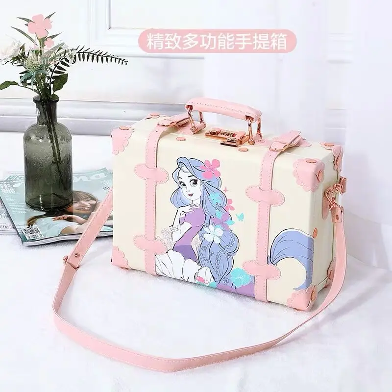Neue Nette Cartoon PU Reisetasche Roll Gepäck sets,20 "24" 26 "zoll Frauen Retro Trolley Koffer mit handtasche auf Universal Räder