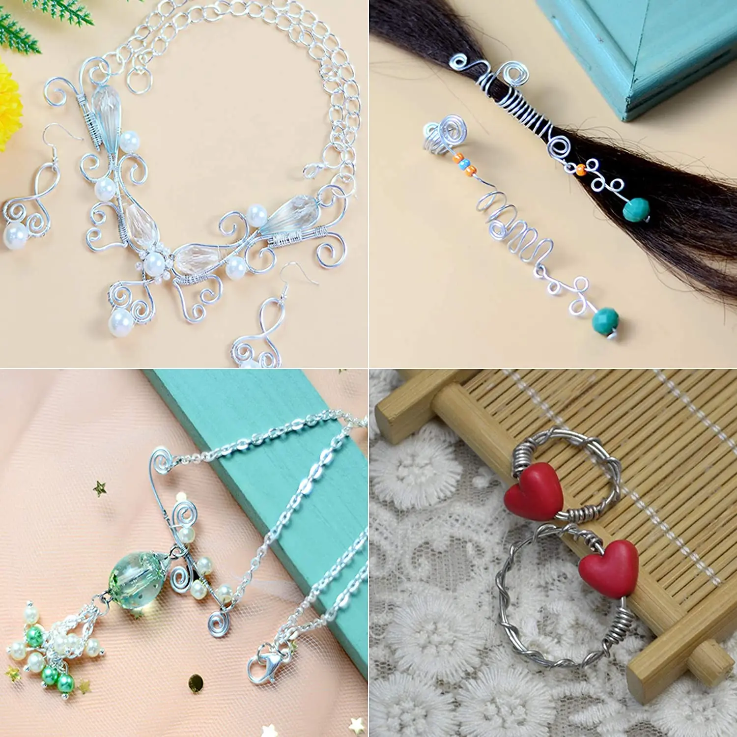 ลวดอลูมิเนียม 1 มม.1.2 มม.1.5 มม.2 มม.2.5 มม.3 มม.Bendable ยืดหยุ่นหัตถกรรมลวดโลหะสําหรับเครื่องประดับทําประดับด้วยลูกปัดดอกไม้