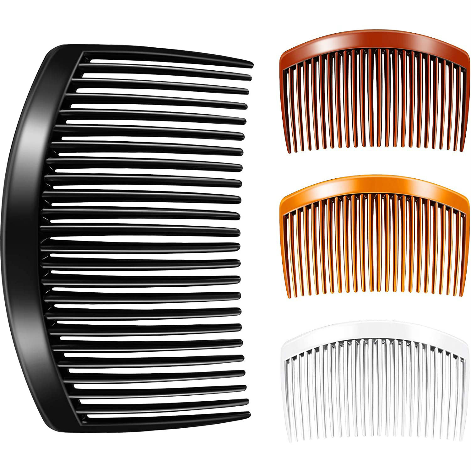Peine de plástico para mujer, accesorio para el cabello fino con 23 dientes, 4 colores, 1 unidad
