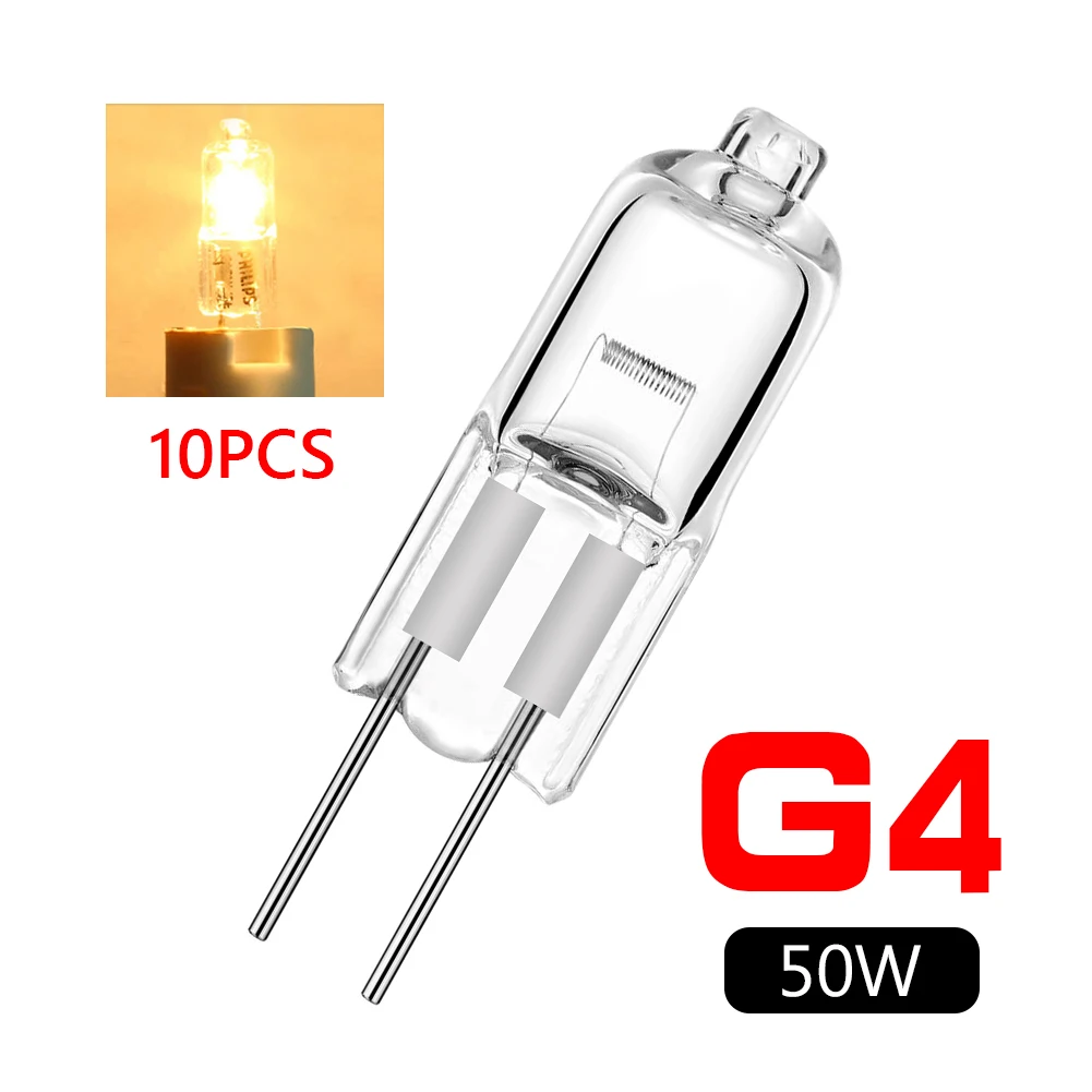 10 pz G4 Lampadina Alogena 12 V 5 W 10 W 20 W 35 W 50 W G4 Lampadine Alogene Globo Luce Lotto JC Bi-Pin Lampada A LED Bianco Caldo Sostituire La Lampada A LED