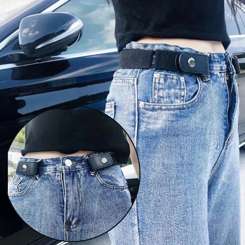 Cinturón elástico sin hebilla para mujeres/hombres, cinturón sin hebilla para pantalones vaqueros, vestidos, cinturón sin complicaciones