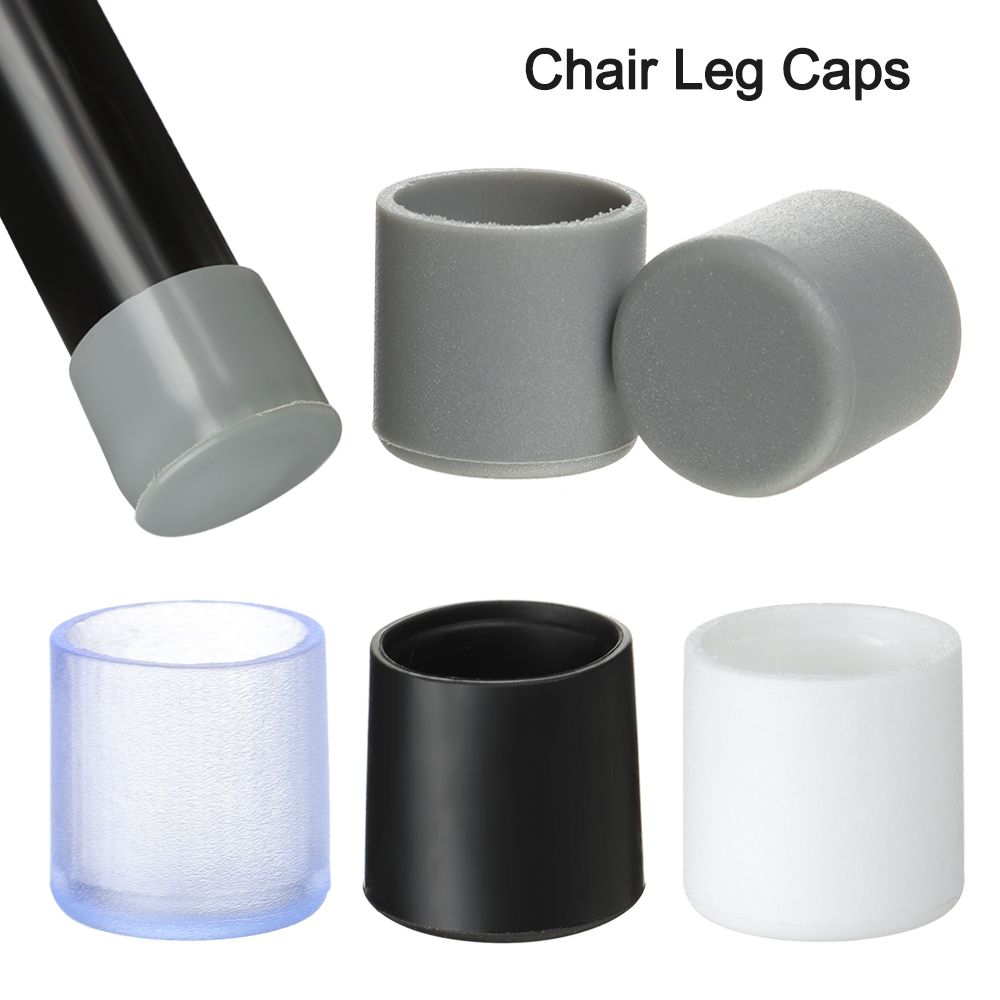 10pcs/set PVC Chair Leg Caps Round Bottom Silicone Pads Non-Slip Covers Floor Protectors Furniture Table Leveling Feet Durable