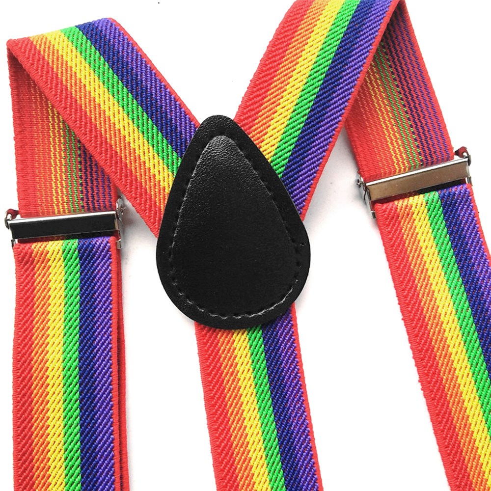 Neue Männer Frauen Jungen Mädchen Hosenträger Rot Weiß Regenbogen Bunte Gestreifte Strumpf Suspensorio Erwachsene Kinder Y-Back Hosenträger