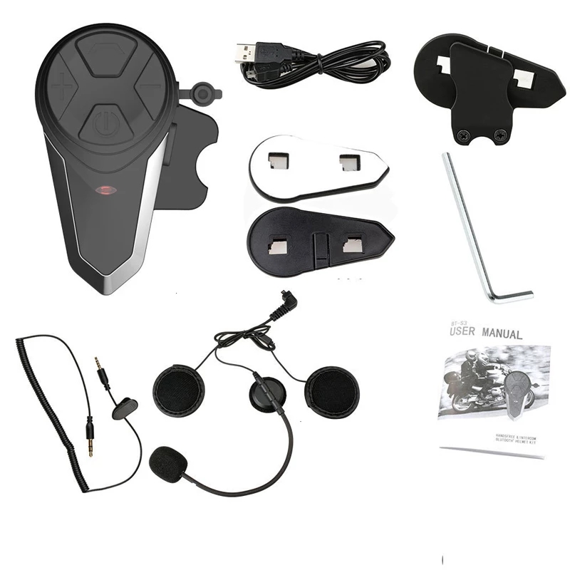 BT-S3NS Motorrad Helm Intercom Moto Helm BT5.0 Headset Wasserdicht Intercomunicador BT Interphone FM