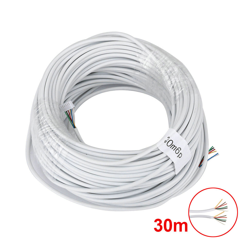 6 проводных кабелей 40 м 0,2x6P 10 м/15 м/20 м/30 м для видеодомофона