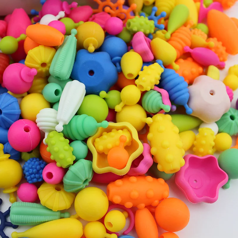 Pop-Arty ลูกปัด Snap-Together สําหรับเครื่องประดับเด็กแฟชั่นชุด DIY สร้อยคอและสร้อยข้อมือหัตถกรรมของขวัญวันเกิดของเล่นเด็กลูกปัด