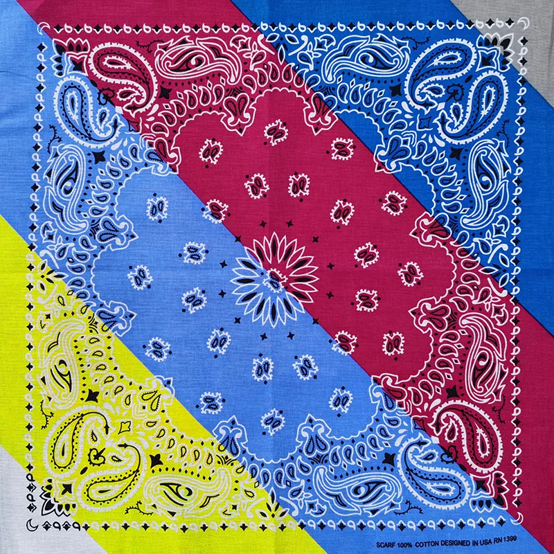 Thắt Nơ Nhuộm Nữ Foulard Hip Hop Cotton Vuông Khăn Choàng Cao Su Dạng Xoáy Đầu Khăn Gradient Màu Sắc Quà Tặng Dành Cho Nam/bé Trai/Bé Gái