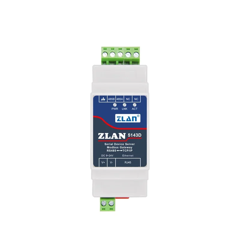 ZLAN 5143D Din Rail Serial RS485 para Ethernet TCP IP Server Conversor Ethernet com adaptador opcional