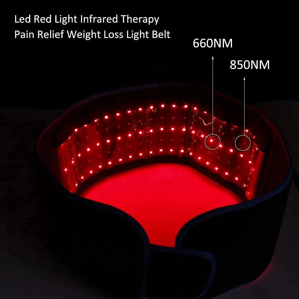 Đỏ & Đèn LED Hồng Ngoại Trị Liệu Dây 850nm 660nm Giảm Đau Lưng Bọc Đốt Cháy Mỡ Thừa Dây Máy Giảm Béo Eo Nhiệt miếng Lót Toàn Thân