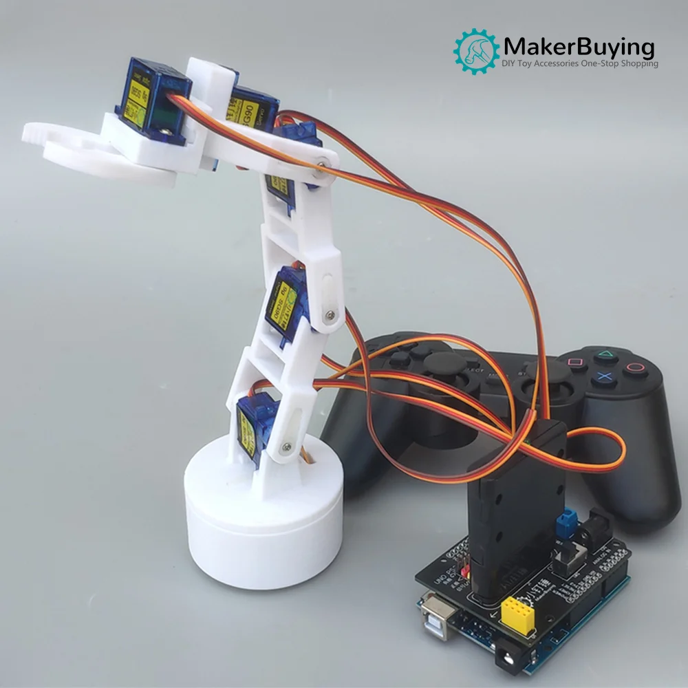 PS2 Điều Khiển Từ Xa 6DOF 3D In Hình Cánh Tay Robot Bộ Cho Arduino Điều Khiển Học Bộ DIY