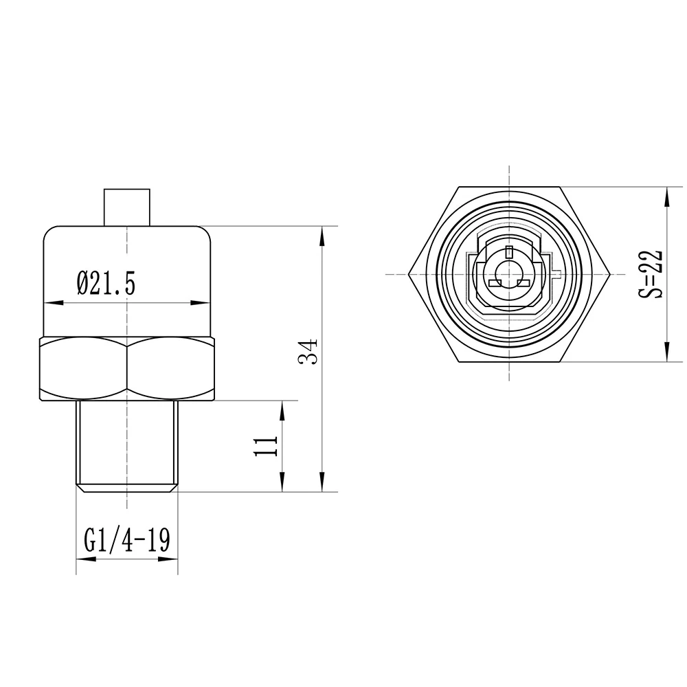 Cảm Biến Áp Suất Máy Phát Cho Nước Tinh Dầu Khí Nhiên Liệu Không G1/4 5V Gốm Cảm Biến Thép Không Gỉ 0.5Mpa 1.2Mpa đầu Dò