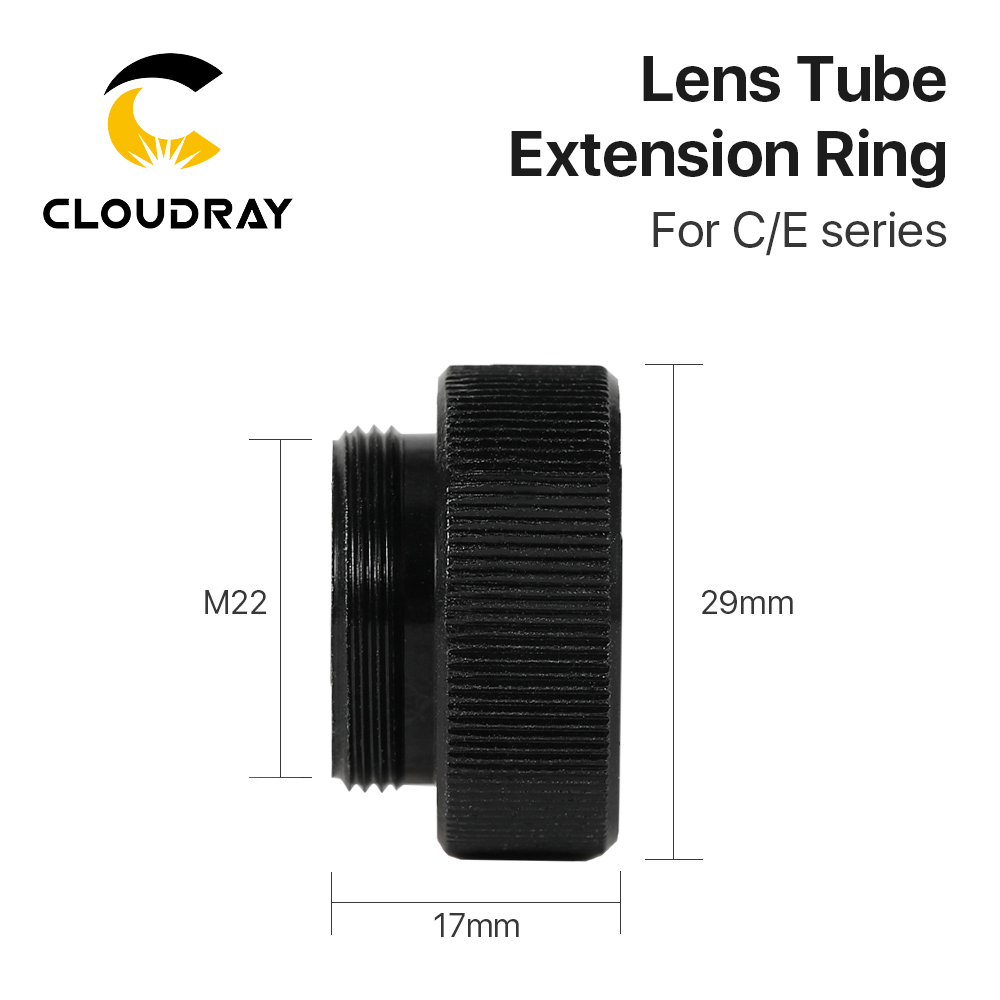 Cloudray E Series Lens Tube Extension Ring CO2 O.D.25mm Lens Tube for D20 F63.5mm/127mm Lens for CO2 Laser Cutting Machine