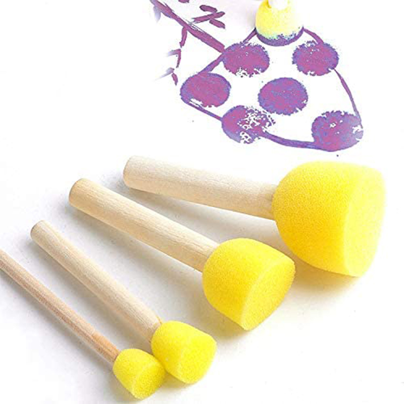 4 Cái/bộ Mút Xốp Cọ Sơn Cán Cầm Bằng Gỗ Mút Xốp Cọ Tranh Nghệ Thuật Công Cụ Dành Cho Trẻ Em Tự Làm Đồ Chơi Nghệ Thuật Tiếp Liệu