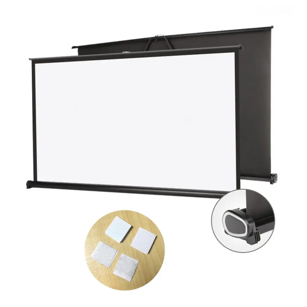 Lightweight H80Q Projector Screen Foldable Simple Design Polyester 80 Inch 16:9 Portable Projection Curtain for Movie 177cm x 99