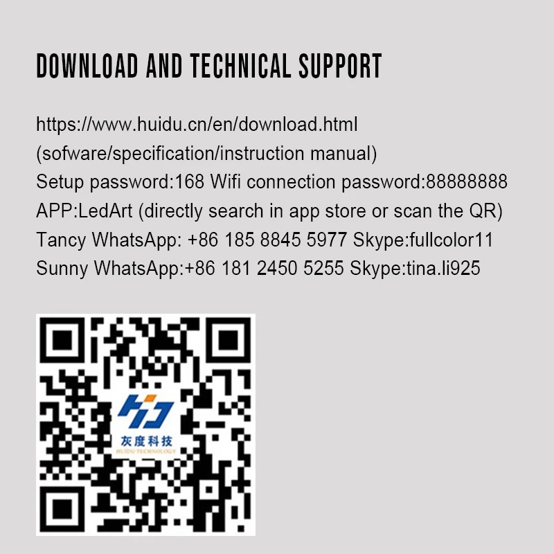 HD-WF2 Tiny and Wireless New Single-Dual Color HUB75 Series WIFI Control Card Factory Price