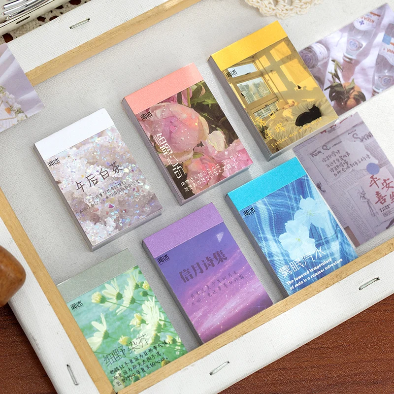 Yoofun 50 arkuszy Naturalna sceneria i obrazy artystyczne Naklejki papiernicze Książka Estetyczny krajobraz Śliczne Scrapbooking Planner Journaling