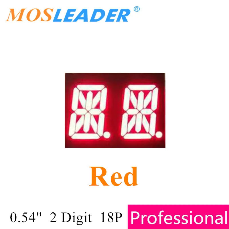 Mosleader 100 pz 0.54 "2 Cifre 18 P DIP18 14 Segmenti lettera display Mi Display A LED Rosso Giallo Verde Arancione Blu Bianco 0.54 pollici