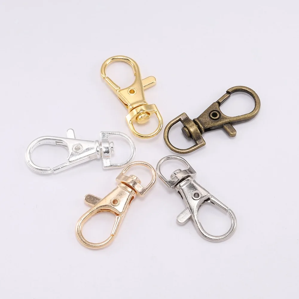 10 ชิ้น/ล็อตหมุนกุ้งก้ามกราม Clasp Hooks พวงกุญแจแยกแหวนสําหรับกระเป๋าเข็มขัดสุนัขโซ่ DIY เครื่องประดับทําผลการค้นหา