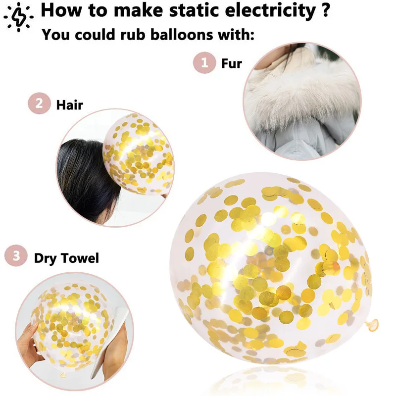 5/10/20 Chiếc Vàng Confetti Bong Bóng Cao Su Lấp Lánh Trong Suốt Heli Bóng Cưới Cho Bé Sinh Nhật đồ Trang Trí