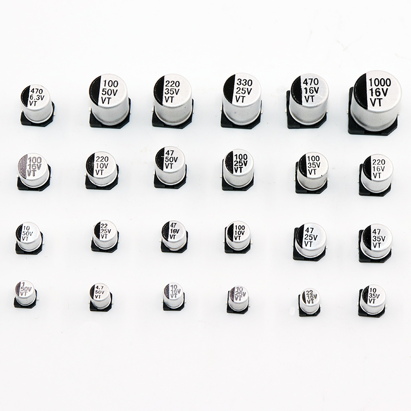20 piezas SMD 50V 35V 25V 16V 10V 100UF 220UF 47UF 33UF 22UF 10UF 4,7UF 2,2UF 1UF condensador electrolítico de aluminio