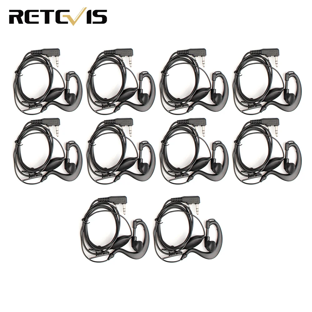 10 шт. 2-контактный PTT наушник рация гарнитура для KENWOOD BAOFENG UV-5R BF-888S RETEVIS H777 RT7 для QUANSHENG для PUXING TYT