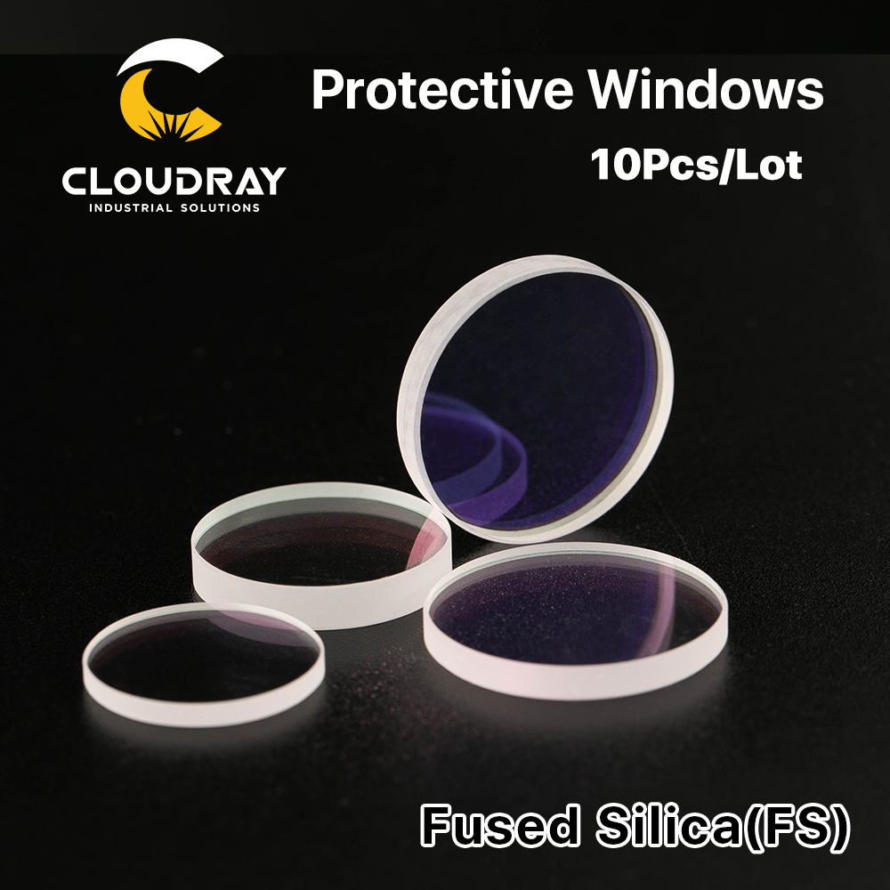 Cloudray 10 Chiếc Bán Kích Thước Laser Quang Học Bảo Vệ WIndows 18*2 27.9*4.1 30*5 37*7 1064nm Thạch Anh Hợp Nhất Silica Cho Đầu Laser