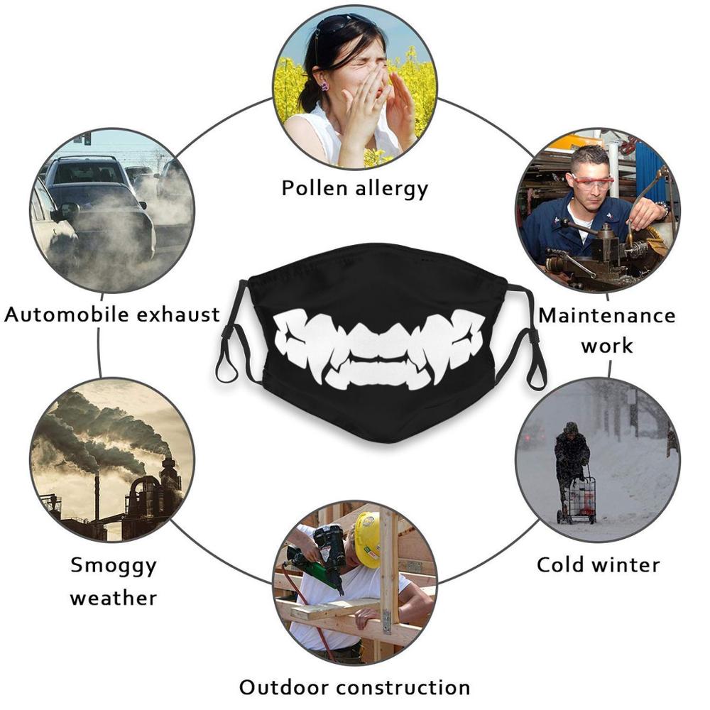 鬼牙面白いプリント再利用可能な Pm2.5 フィルターフェイスマスクアニメマンガエッジーグランジ原宿日本クールエモゴスパンクかわいいティーン