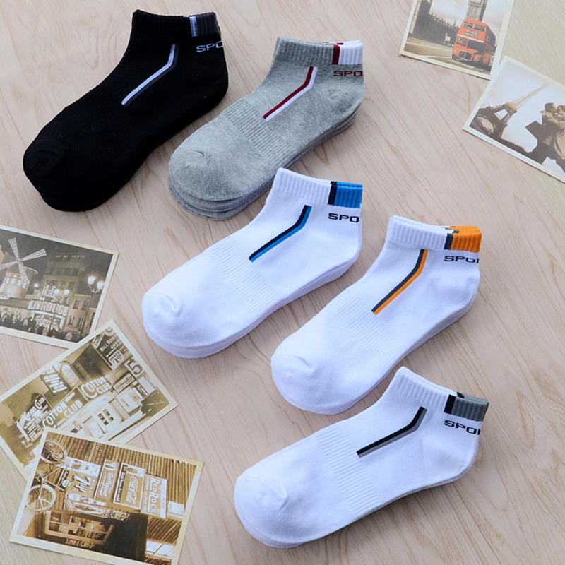 10 stück = 5 Paare/los Sommer Baumwolle Mann Kurze Socken Mode Atmungsaktive Boot Socken Bequeme Casual Socken Männlich Weiß Heißer verkauf