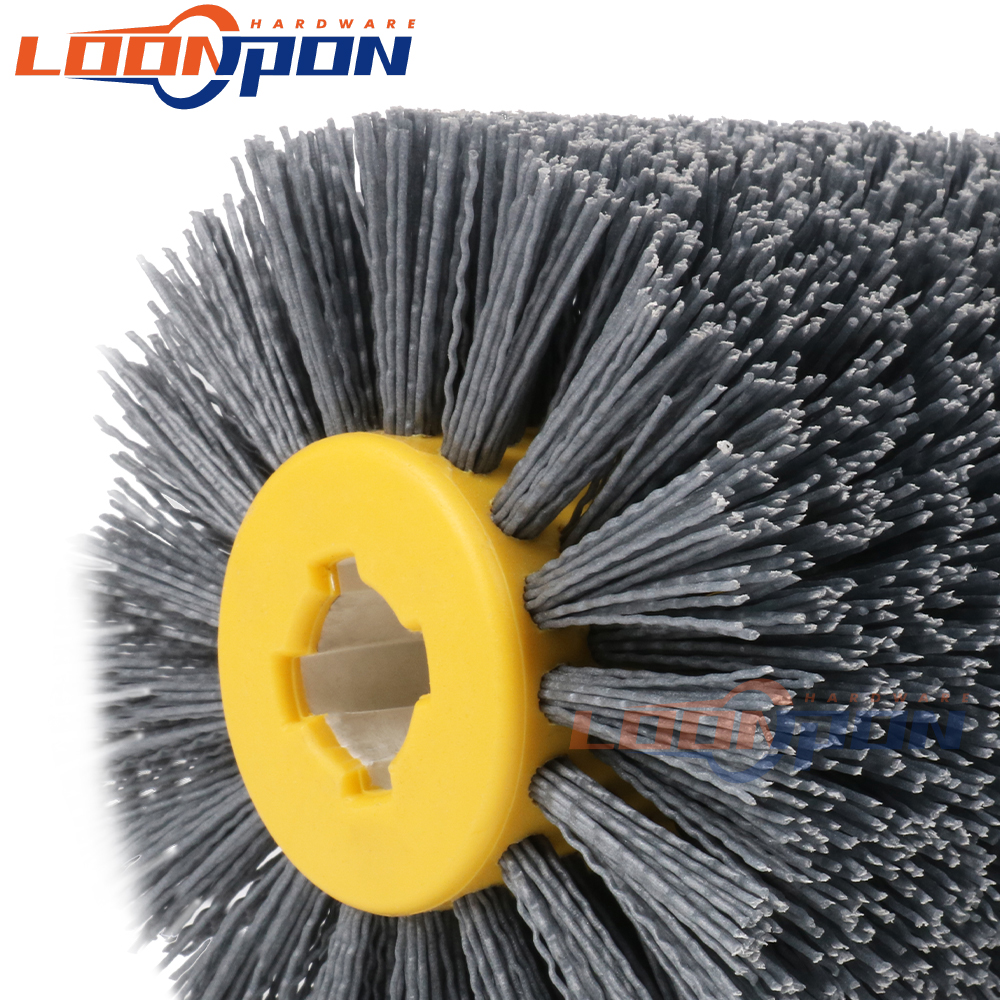 나일론 연마 와이어 드럼 연마 휠 1 개 목재 금속 가공 라운드 브러시 헤드, 그라인딩 버핑 120x100x20mm