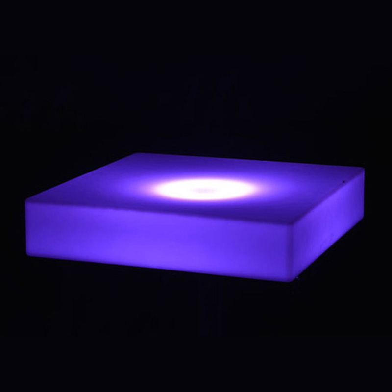 Oplaadbare LED-bartafel, PE-materiaal vierkante lade, LED-meubels, feest, SK-LF23, L60 * W60 * H 13cm 1pc