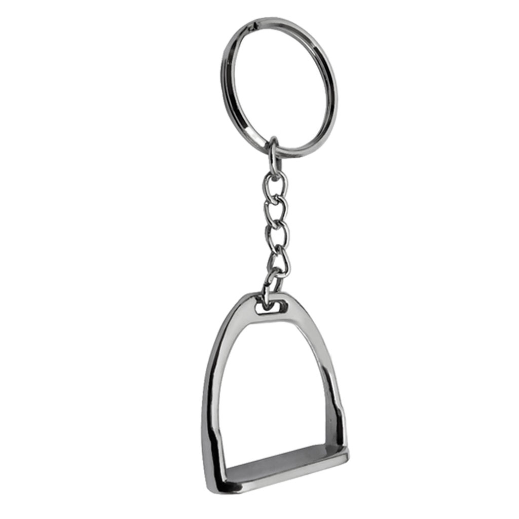 Horse Pony Silver Stirrup Keyring Metal Key Chain Hanging Ornament for Men Women Hand Bag Decoration Accessories
