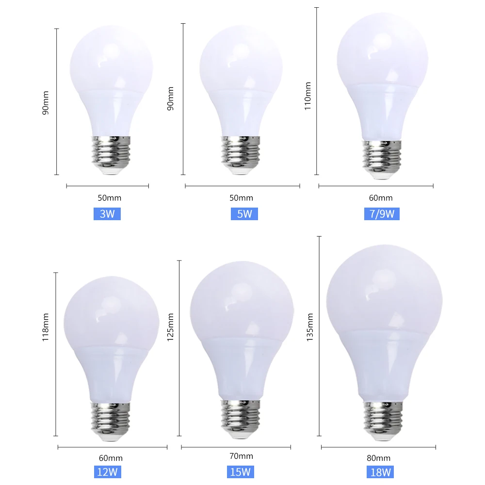 ĐÈN LED E27 LED E14 B22 Bóng Đèn LED Blubs Lampada Bombilla 3 W 5 W 7 W 9 W 12 W 15 W 18 W 220 V 110 V Lạnh/Trắng Ấm Đèn Trợ Sáng Đèn