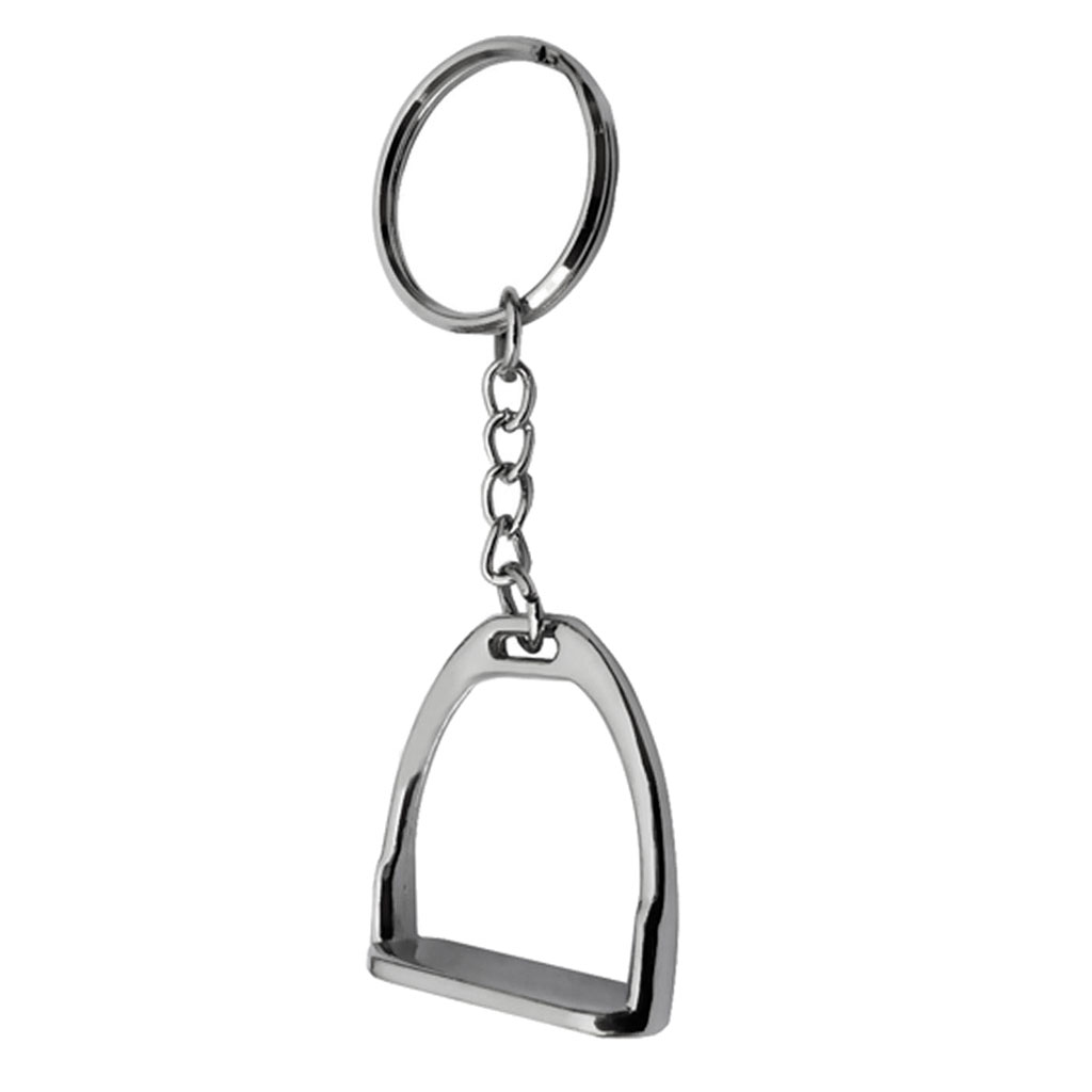 Horse Pony Silver Stirrup Keyring Metal Key Chain Hanging Ornament for Men Women Hand Bag Decoration Accessories