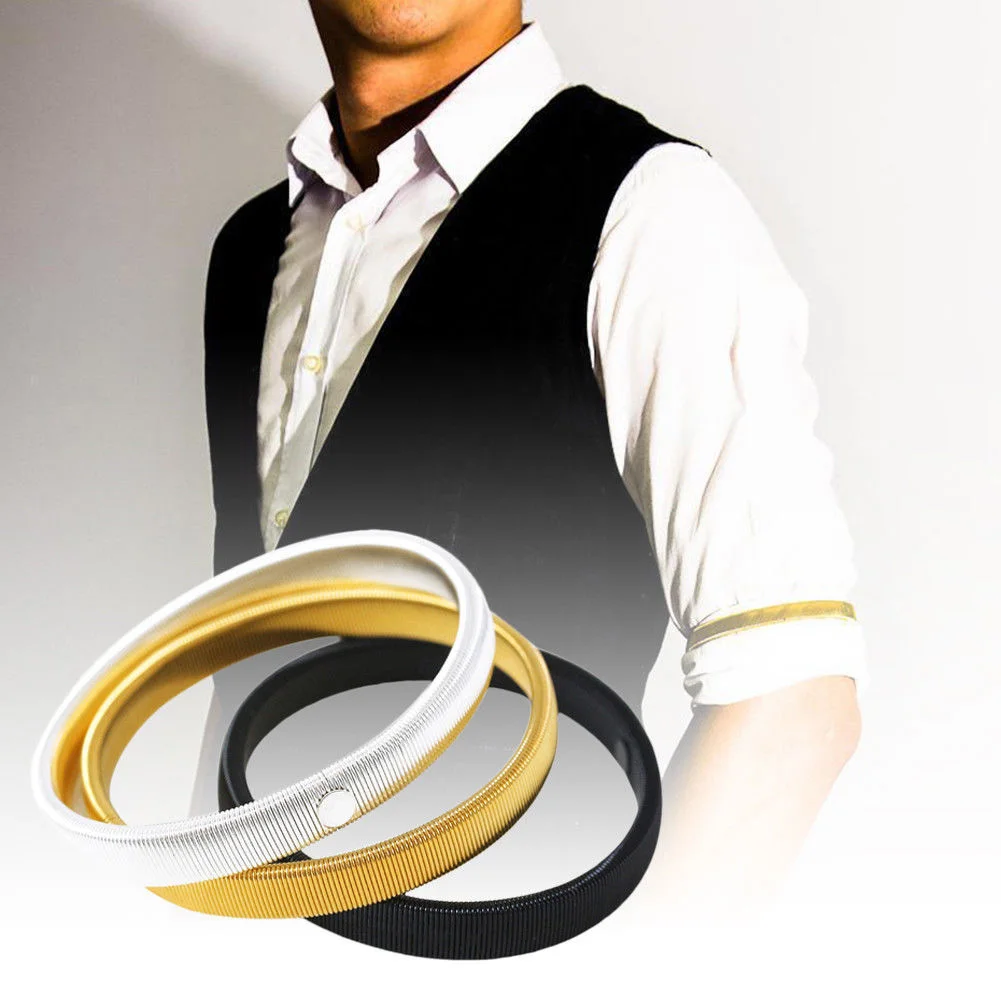 Ligas de manga de Metal elásticas Unisex para hombre, banda para el brazo elástica, soporte para manga de camisa, 1 ud.