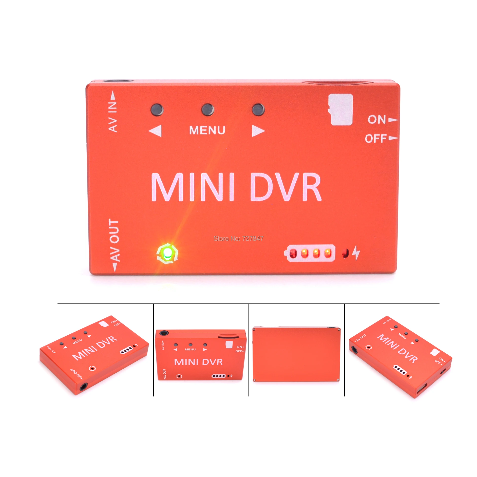 Mini FPV DVR เครื่องบันทึกเสียงวิดีโอในตัว 3.7V 400mah แบตเตอรี่สําหรับ FPV RC Multicopters VR Goggle Monitor