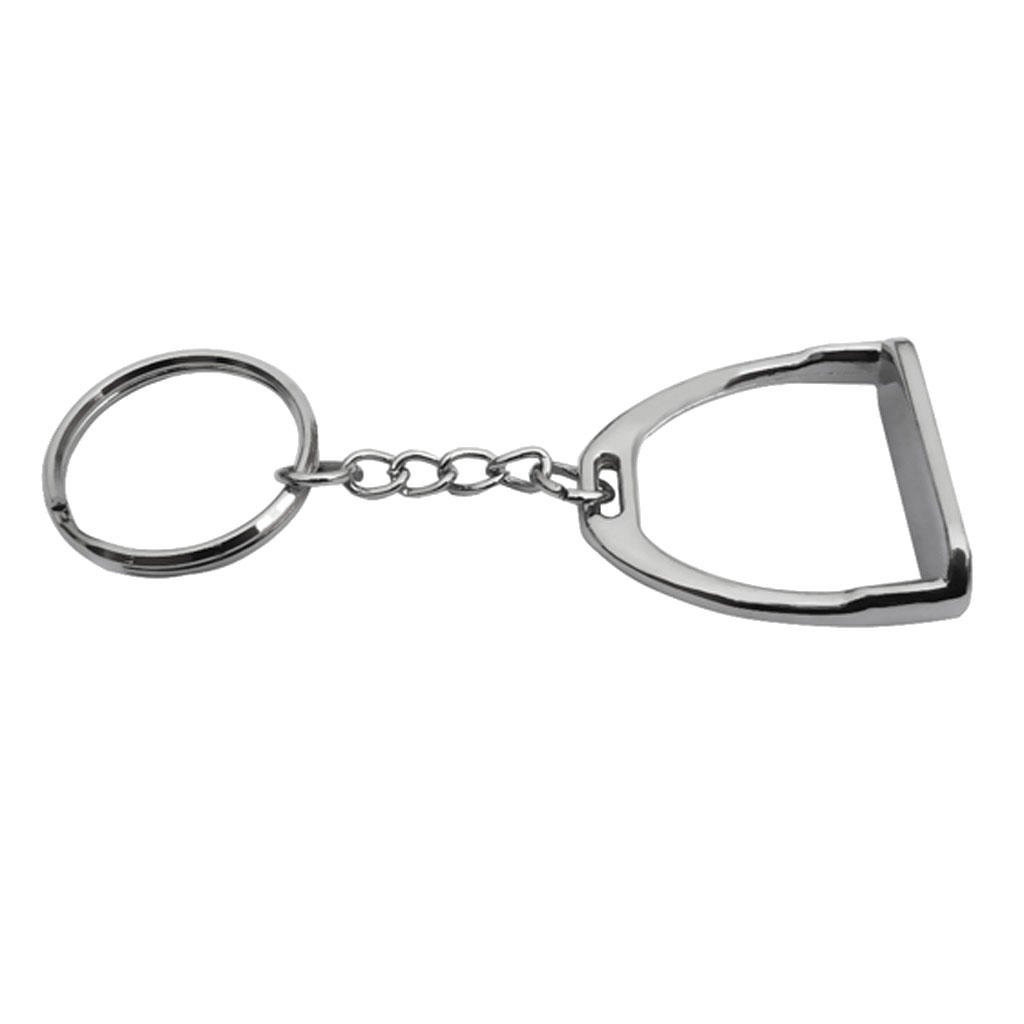 Horse Pony Silver Stirrup Keyring Metal Key Chain Hanging Ornament for Men Women Hand Bag Decoration Accessories