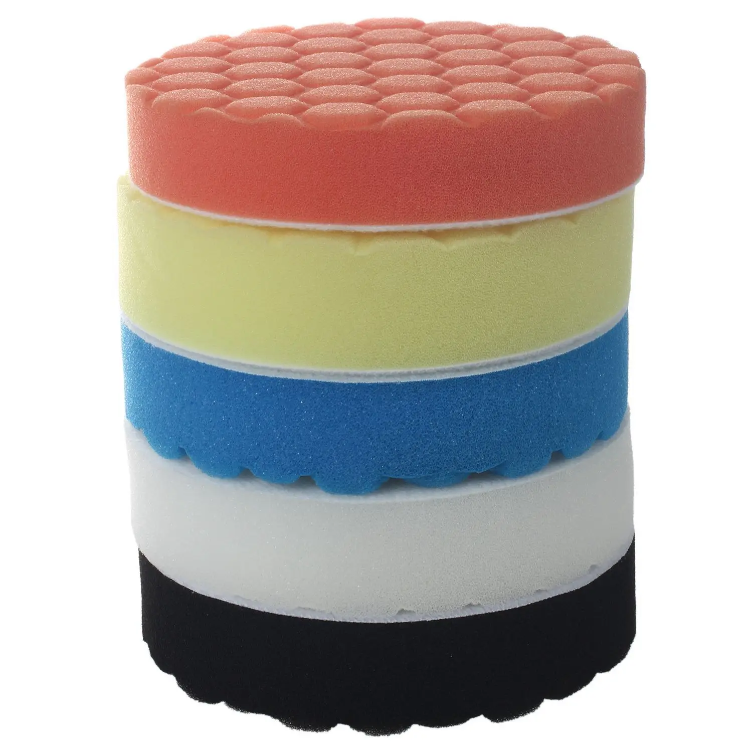 5 Cái 5Inch (125Mm) xi Đánh Bóng Bộ Máy Đánh Bóng Sáp Miếng Lót Đệm Phồng Bộ Cho Xe Máy Đánh Bóng Xốp Trắng Xanh Dương Vàng Đen Cam