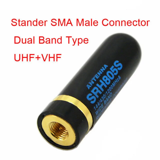 SRH805Sデュアルバンドuhf + vhfアンテナsmaオスbaofeng UV3R UV100リントンLT6100 LT6188八重洲/頂点VX-6Rラジオアクセサリー