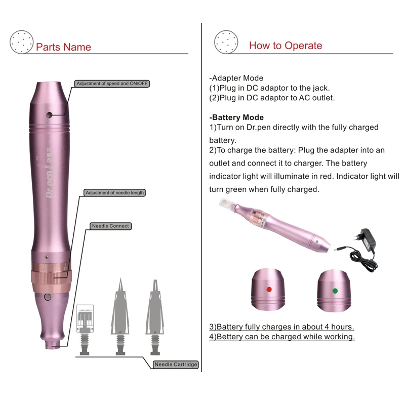 Dr.pen-M7-W Derma Pen Agulha Cartucho Agulha Dicas, Electric Micro Rolling Machine, Sem Fio, 12 Pin