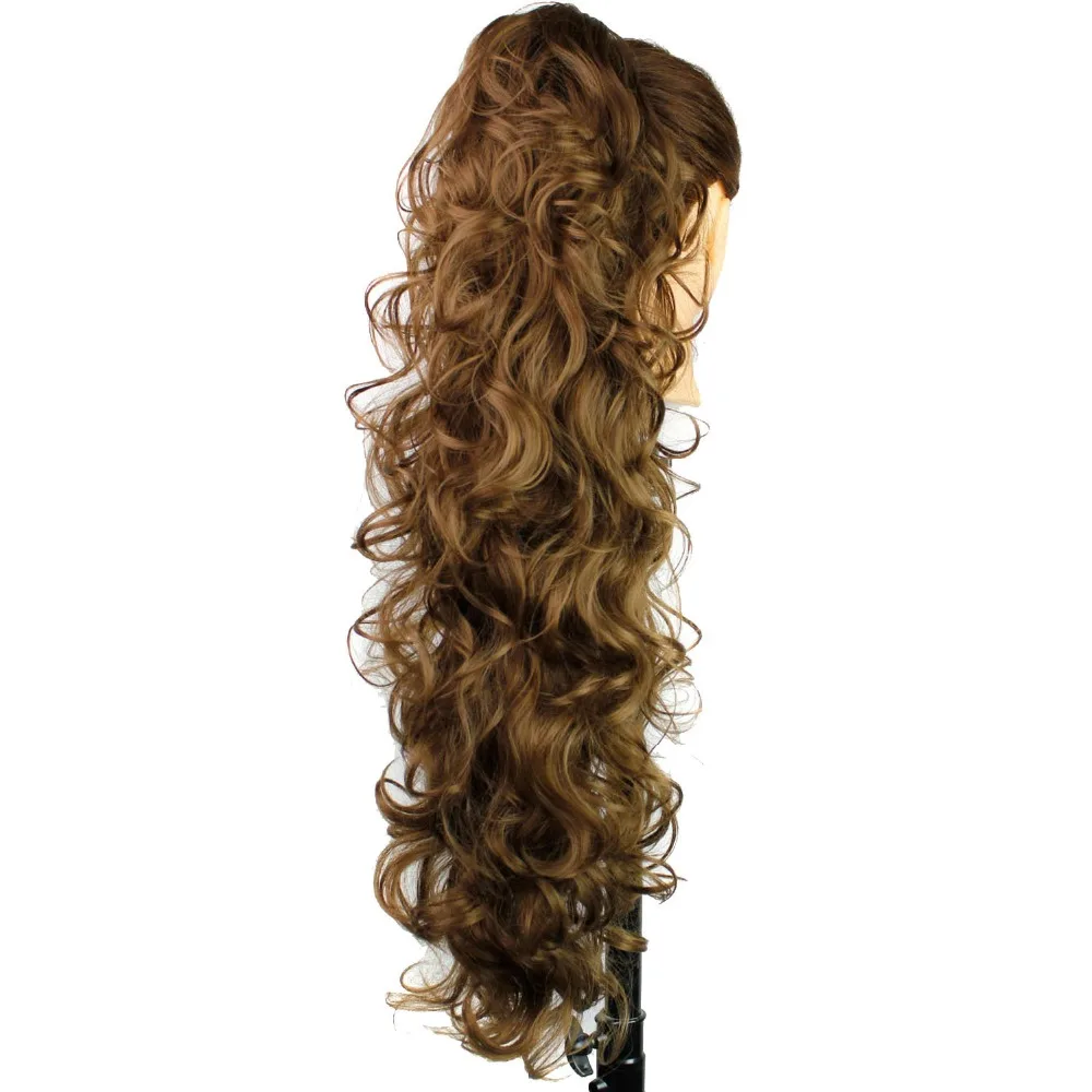 Sang Trọng Cho Bện 76Cm 210G Dài Lượn Sóng Nhiệt Độ Cao Sợi Tóc Tổng Hợp Miếng Móng Vuốt Kẹp Đuôi Ngựa Phần Mở Rộng Cho phụ Nữ