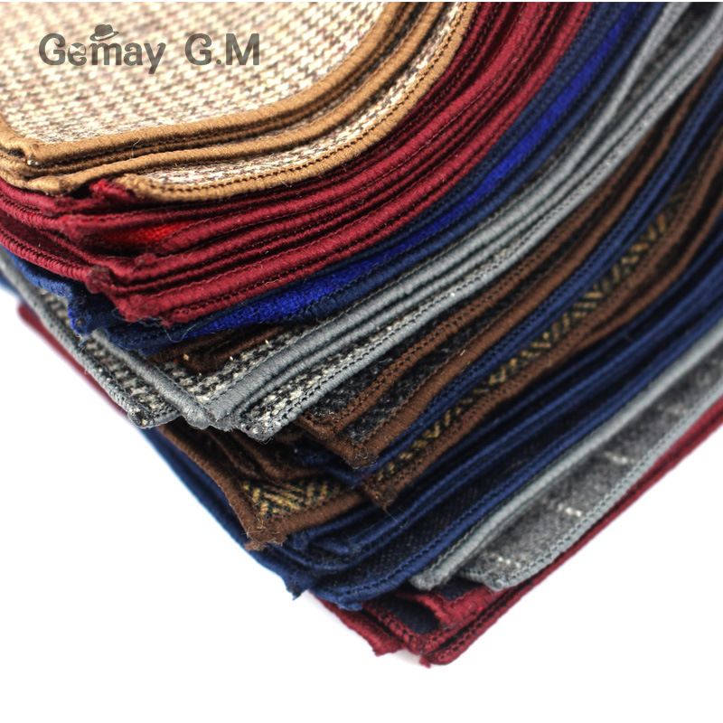 Lenço de lã da moda para homens terno sólido bolso quadrado negócios hankies design clássico listrado lenço xadrez toalha de bolso