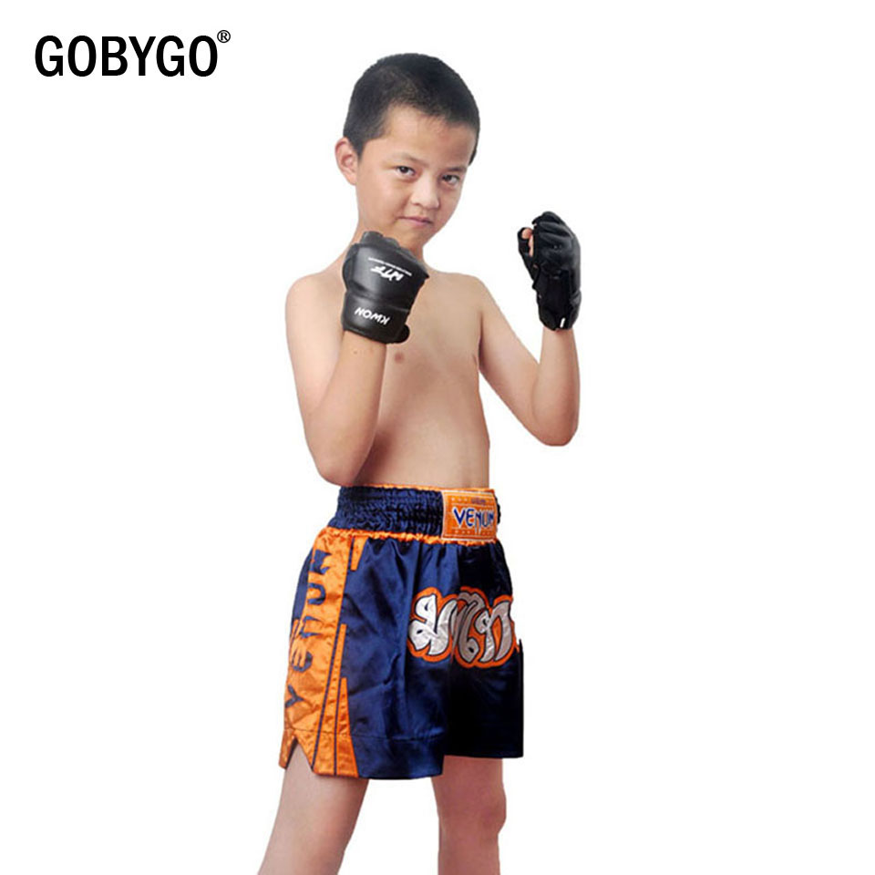 GOBYGO Nửa Ngón Tay Trẻ Em Bao Cát Tập Đấm Bốc Da PU Thể Dục Sparring Taekwondo Găng Tay Chiến Đấu Bảo Vệ Tay