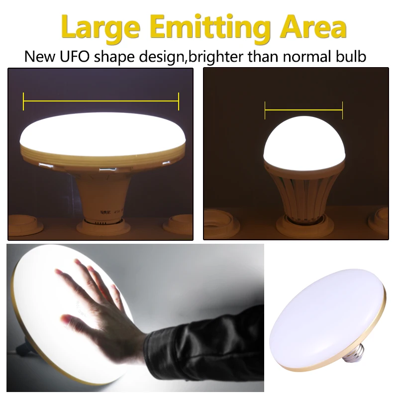 Lampadina a Led E27 UFO Lampadine a Led per la casa AC220V Luci per garage a risparmio energetico 15W 20W 40W 50W 60W Lampada da soffitto per illuminazione interna