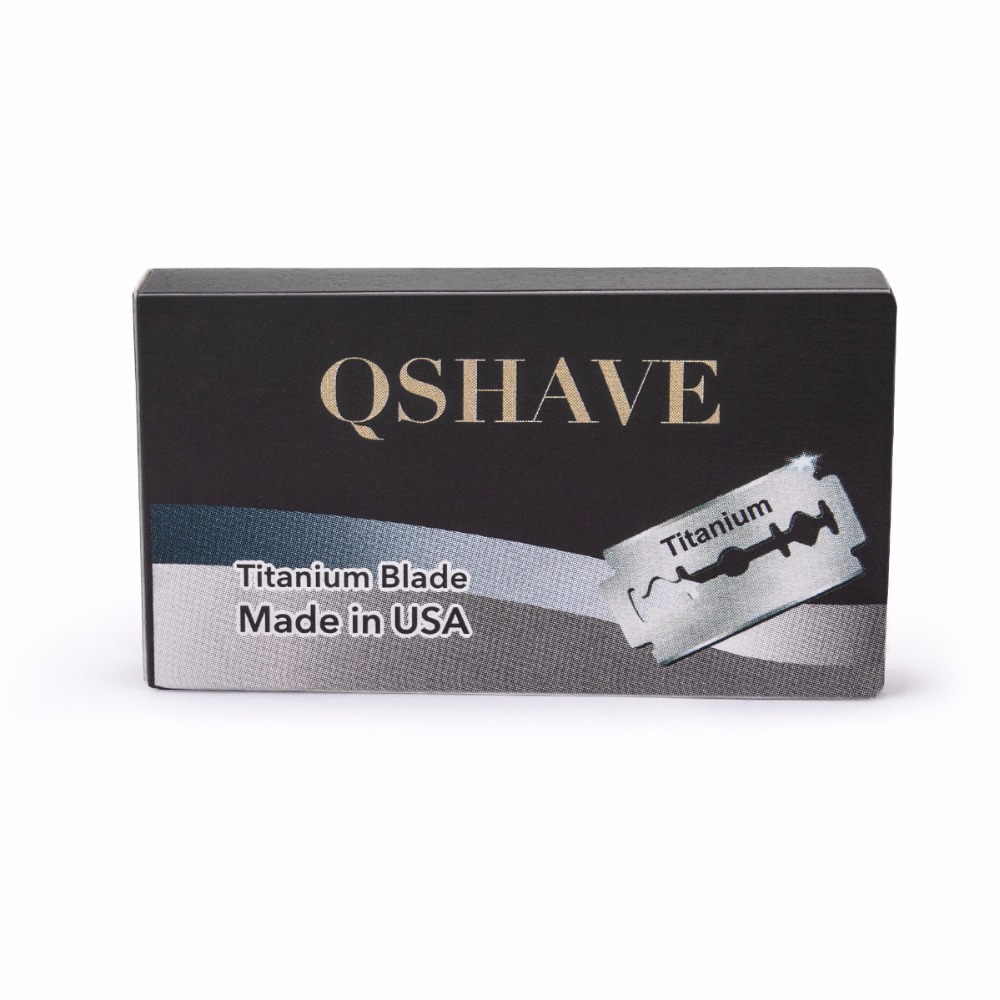 Qshave Đôi Edge An Toàn Lưỡi Dao Cạo Thẳng Dao Cạo Lưỡi Dao Titanium Cổ Điển An Toàn Lưỡi Dao Cạo Mỹ, 10 Lưỡi Dao
